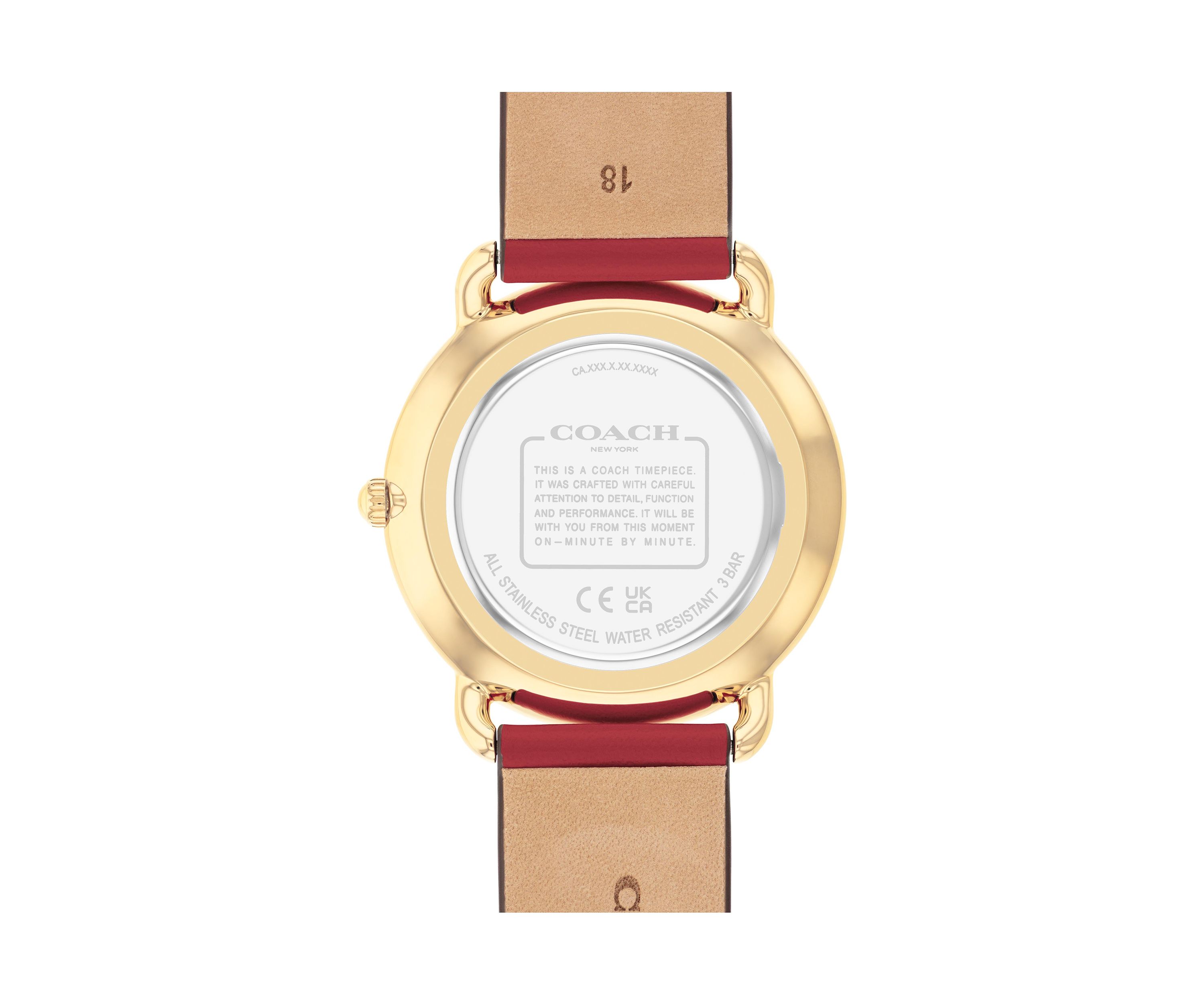 Elliot Red Leather Strap Watch