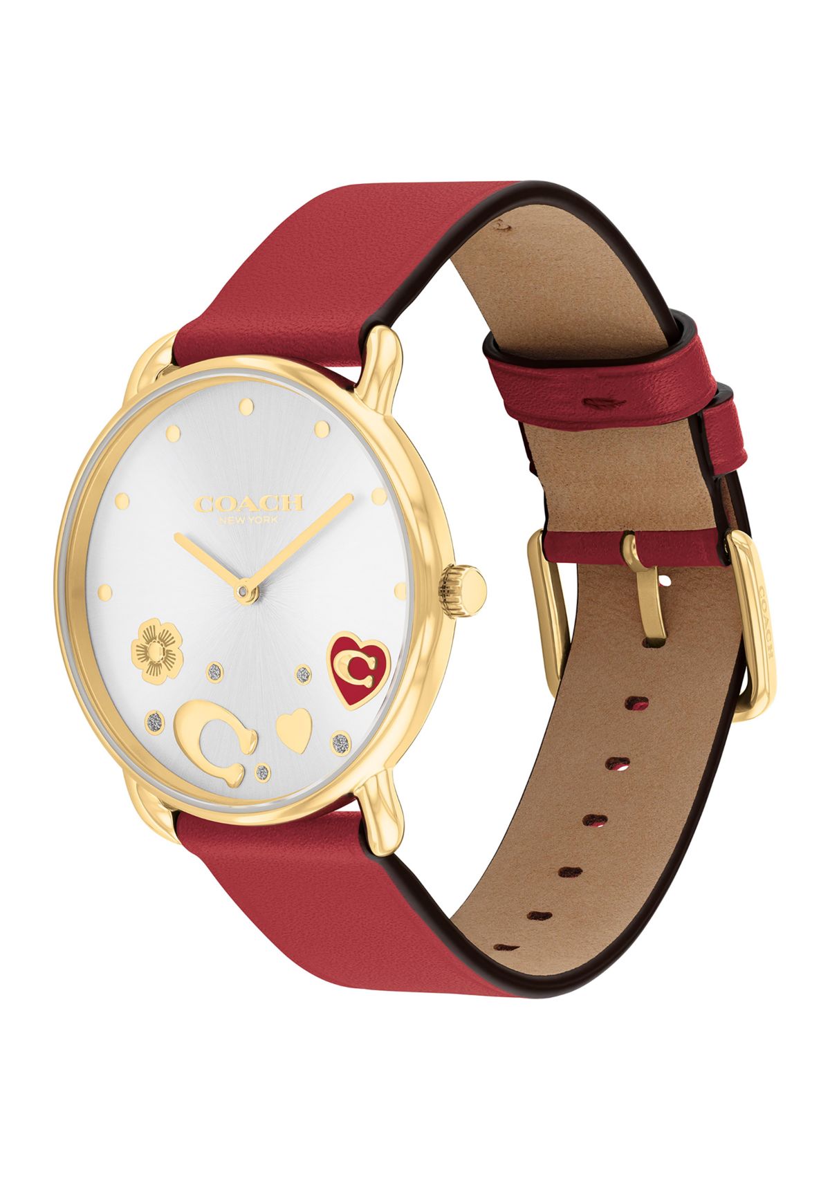 Elliot Red Leather Strap Watch