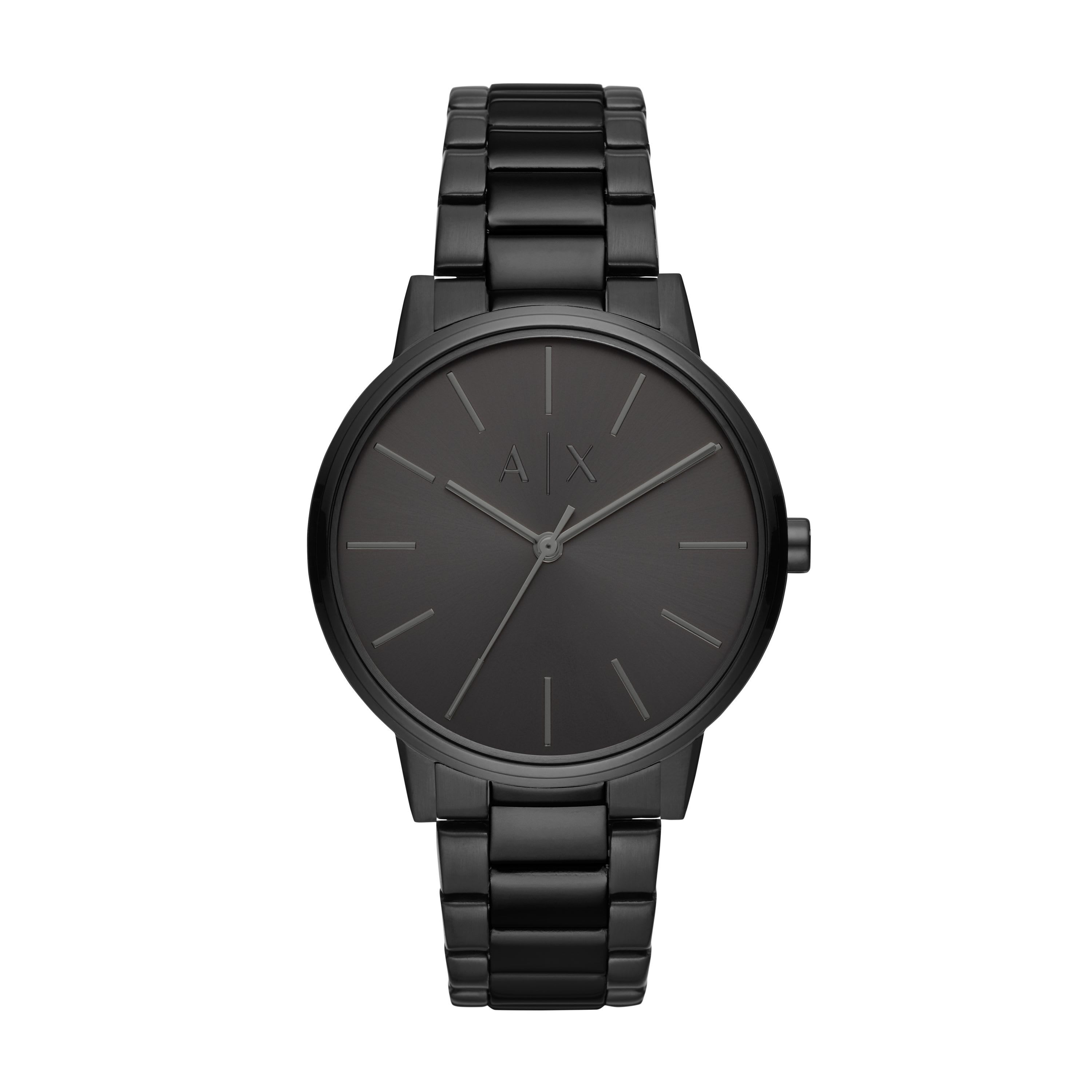 Three-Hand Black Stainless Steel Watch