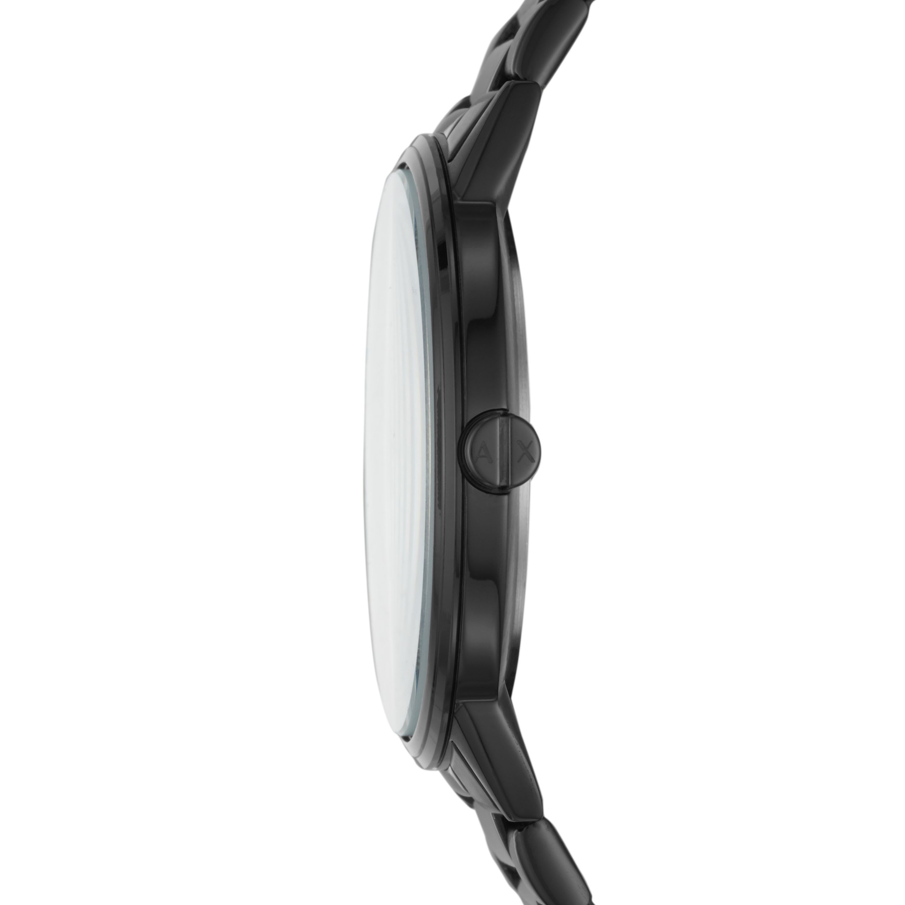 Three-Hand Black Stainless Steel Watch