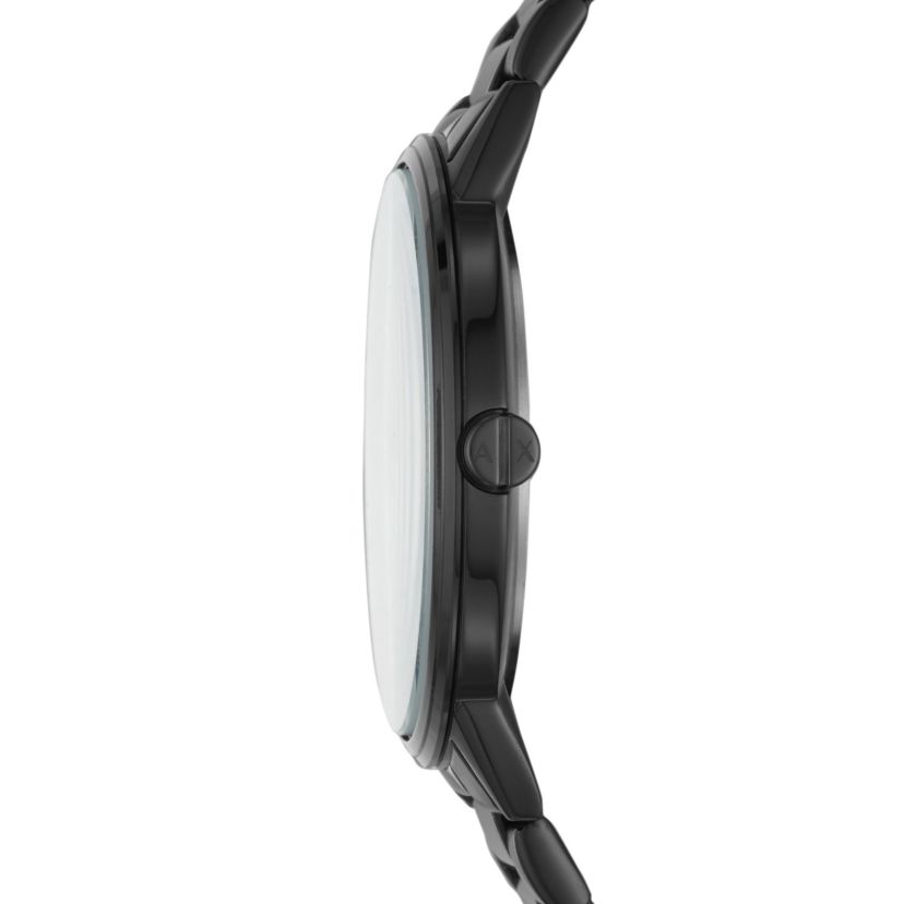 Three-Hand Black Stainless Steel Watch