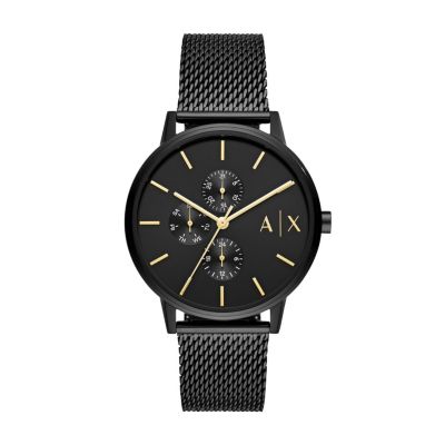 Armani Exchange AX Men's Multifunction Black Stainless Steel Mesh Watch -  5801117AX2716