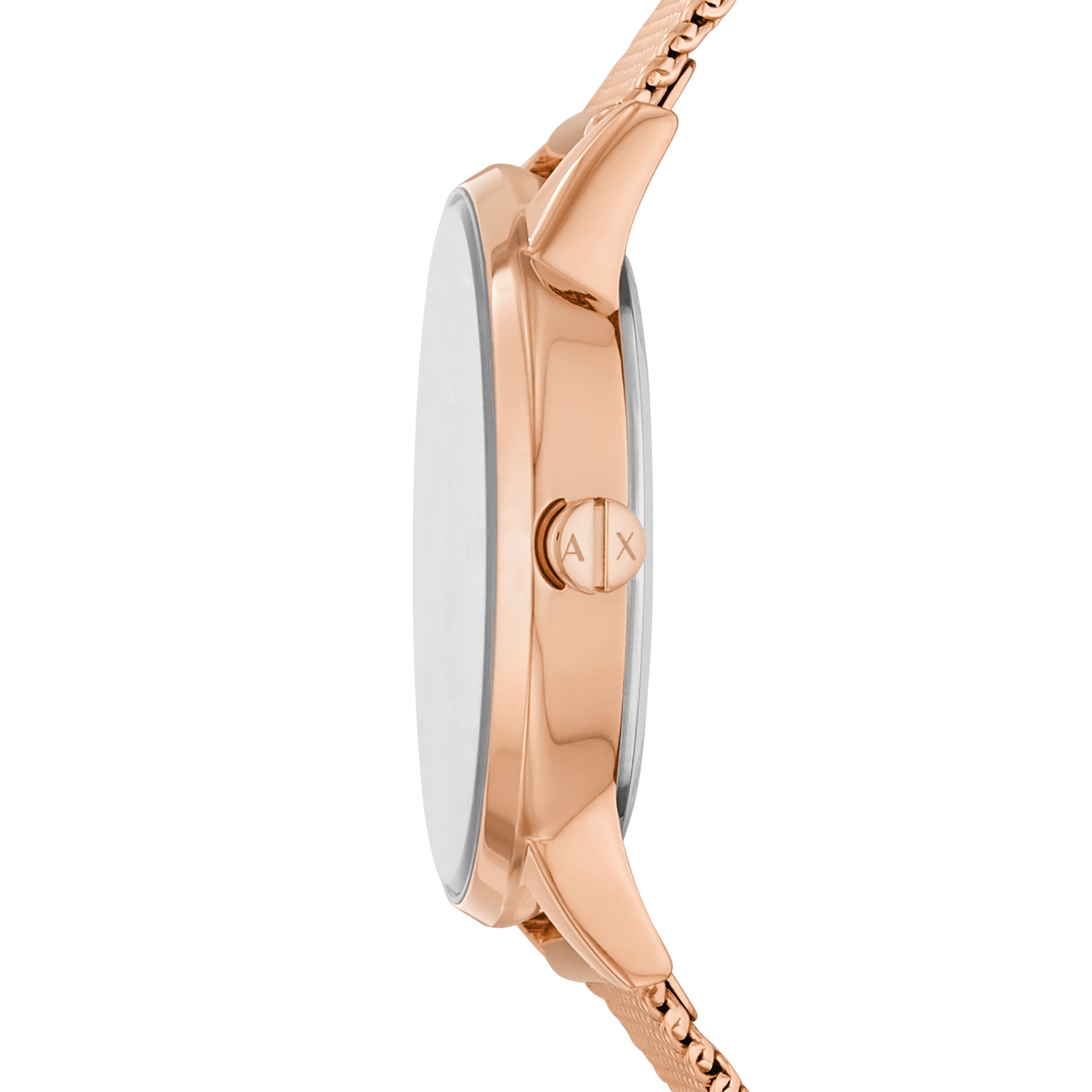 Two-Hand Rose Gold-Tone Stainless Steel Watch and Bracelet Gift Set