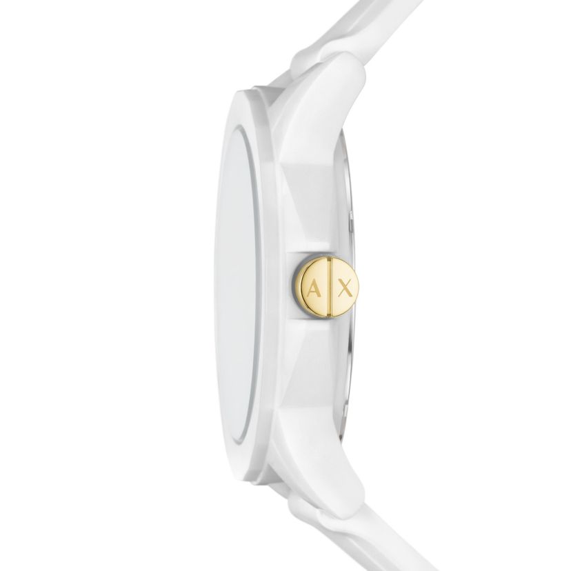 Three-Hand White Silicone Watch and Luggage Tag Gift Set