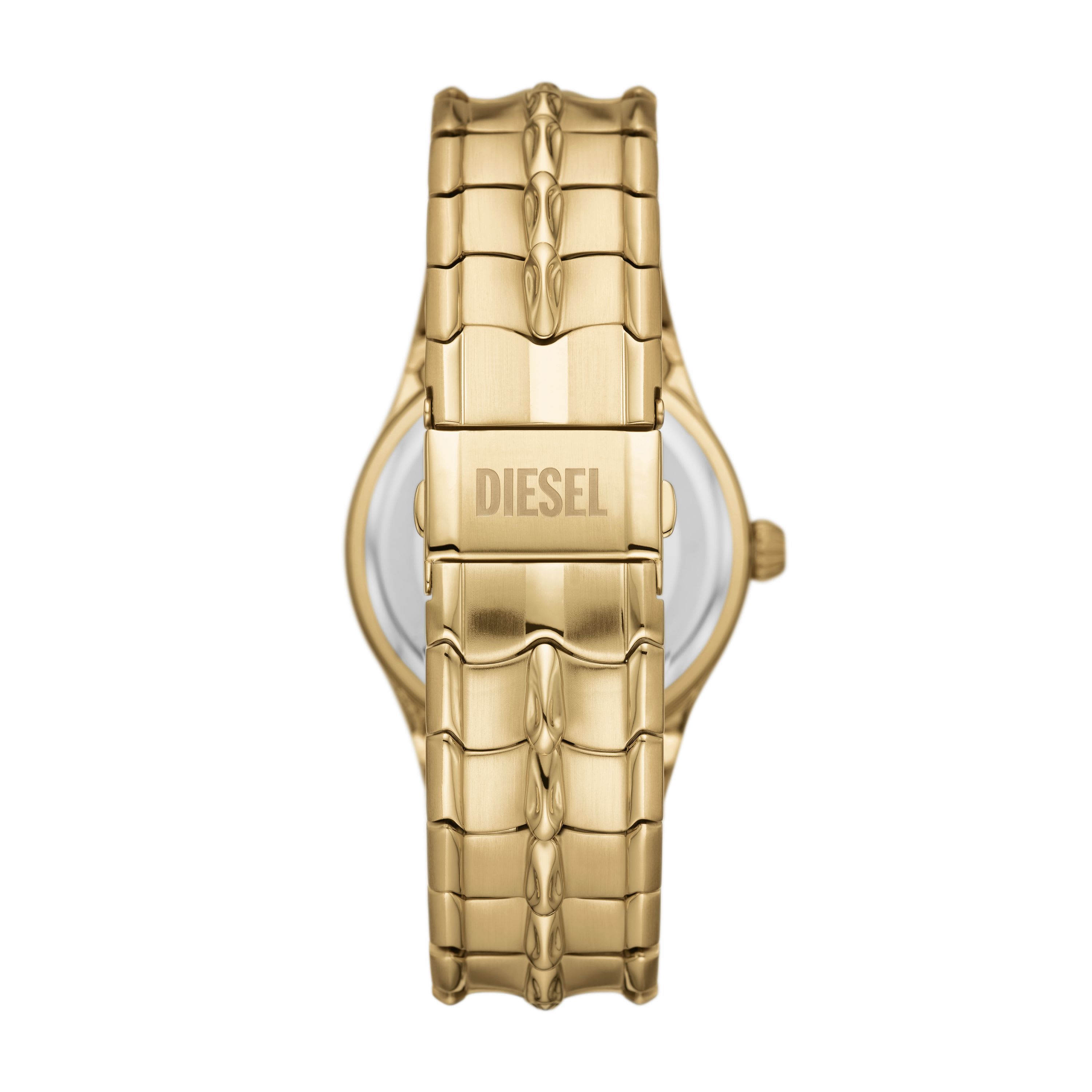 Diesel Mens Vert Three-Hand Date Gold-Tone Stainless Steel Watch