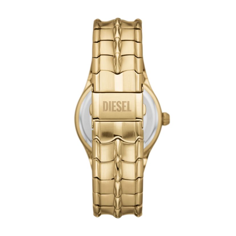 Diesel Mens Vert Three-Hand Date Gold-Tone Stainless Steel Watch