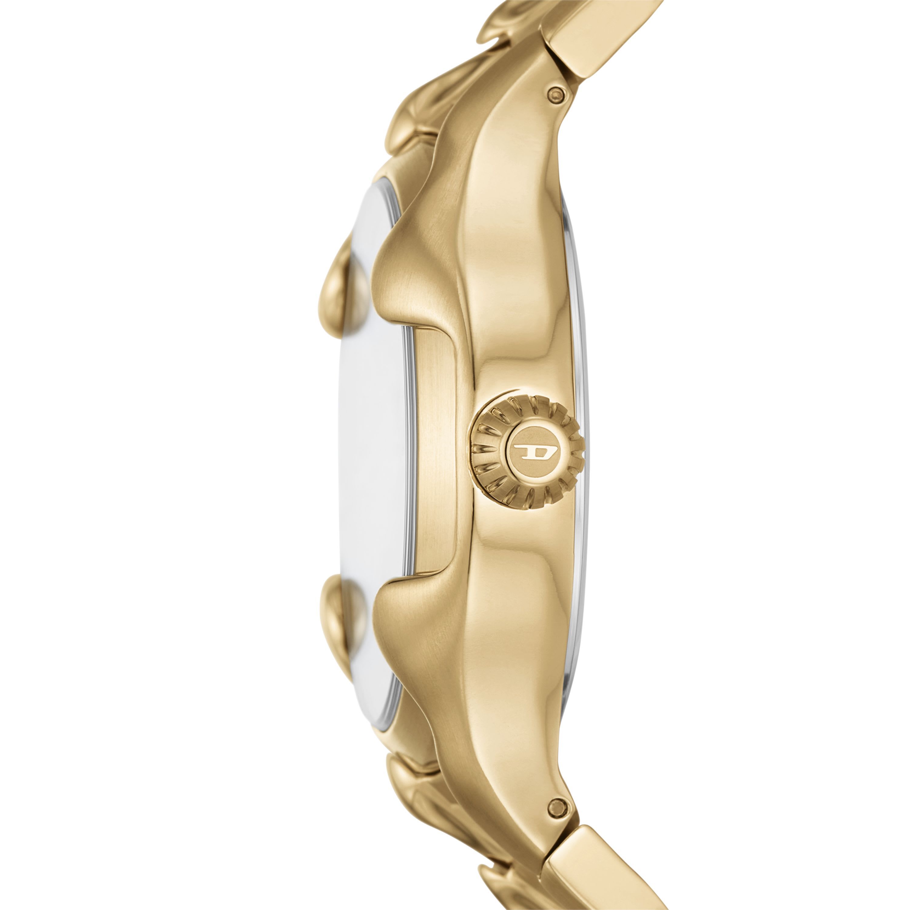 Diesel Mens Vert Three-Hand Date Gold-Tone Stainless Steel Watch