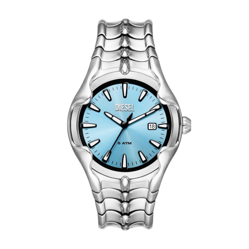 Diesel Mens Vert Three-Hand Date Stainless Steel Watch