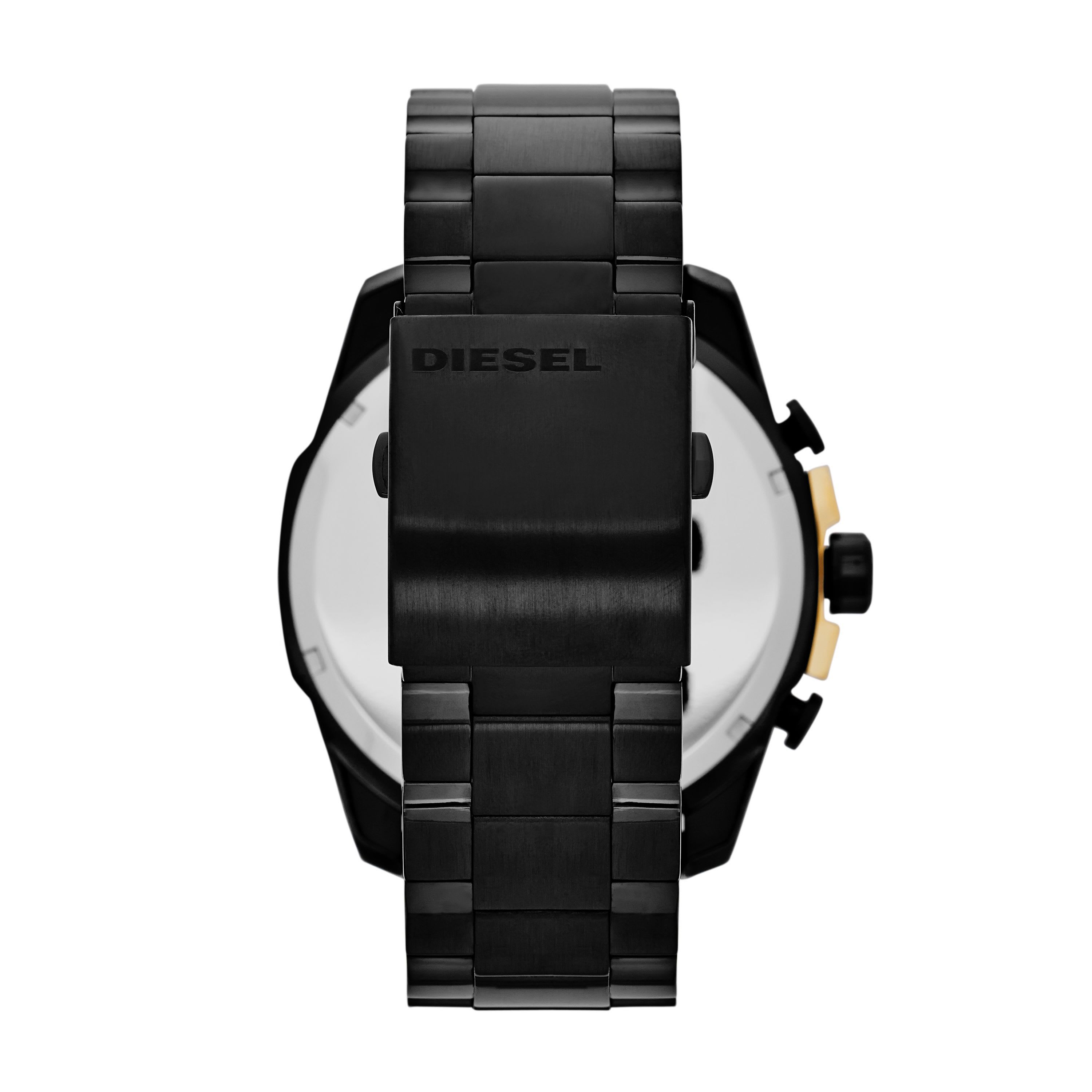 Diesel Mens Mega Chief Chronograph Black Stainless Steel Watch