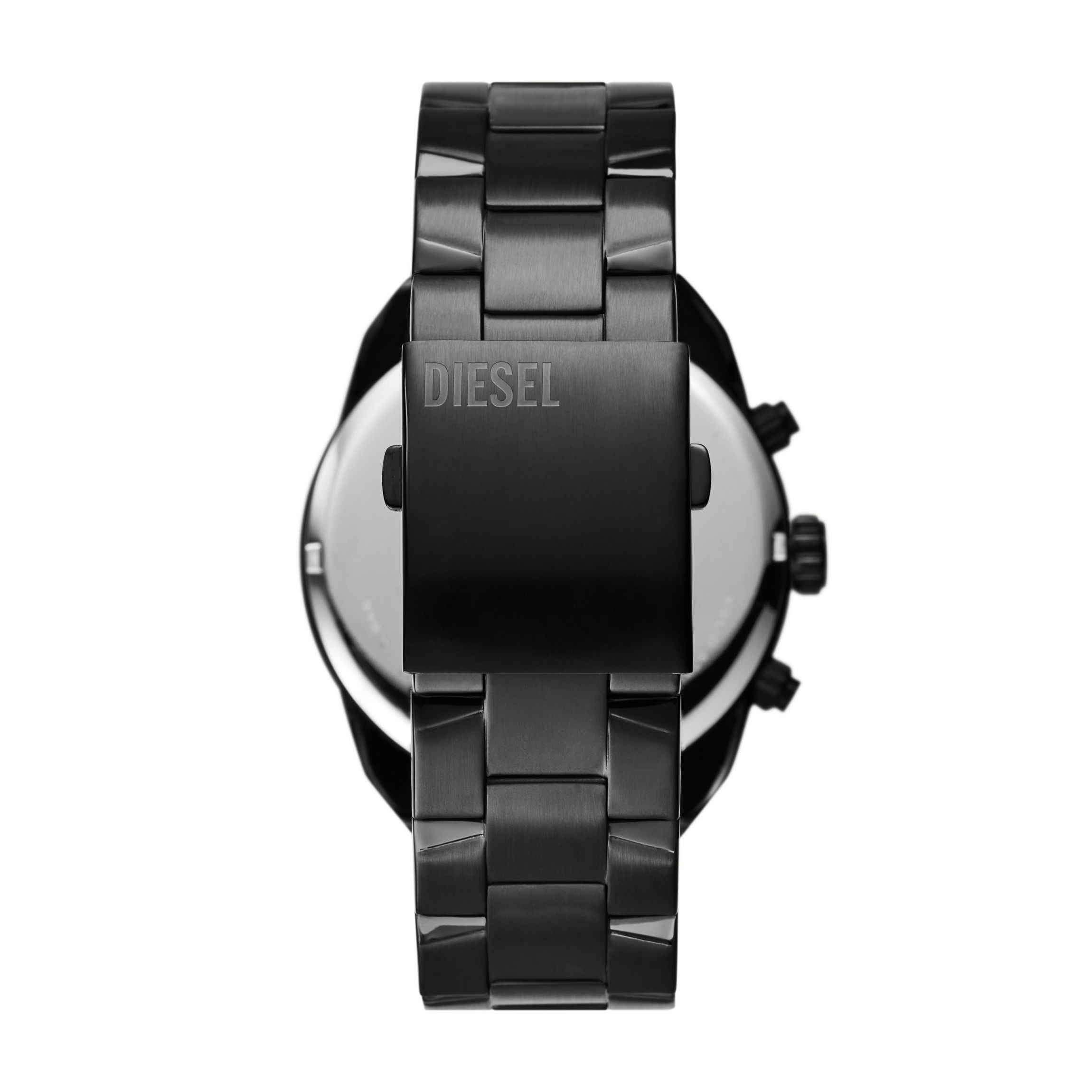 Diesel Mens Spiked Chronograph Black Stainless Steel Watch