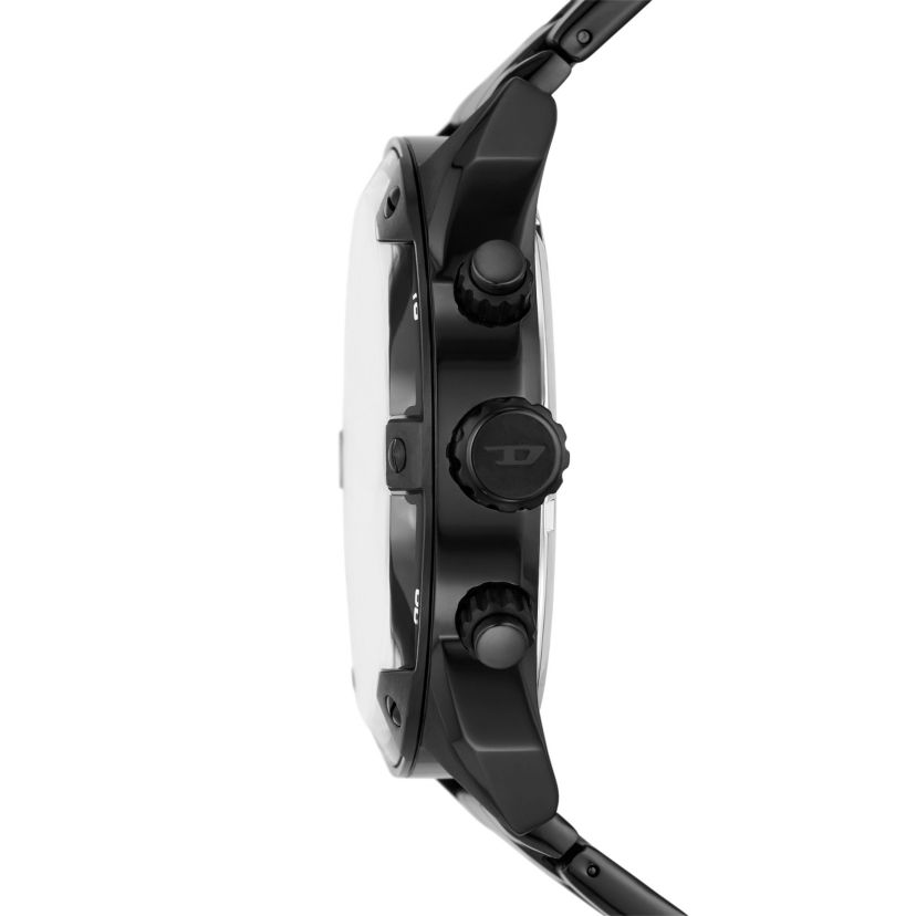 Diesel Mens Spiked Chronograph Black Stainless Steel Watch