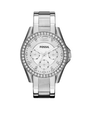 Ladies Silver-Tone Stainless Steel Riley Glitz Watch