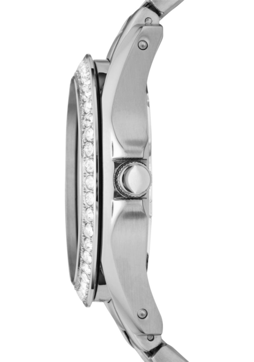 Ladies Silver-Tone Stainless Steel Riley Glitz Watch