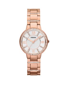 Women's Rose Gold-Tone Stainless Steel Virginia Three Hand Glitz Watch