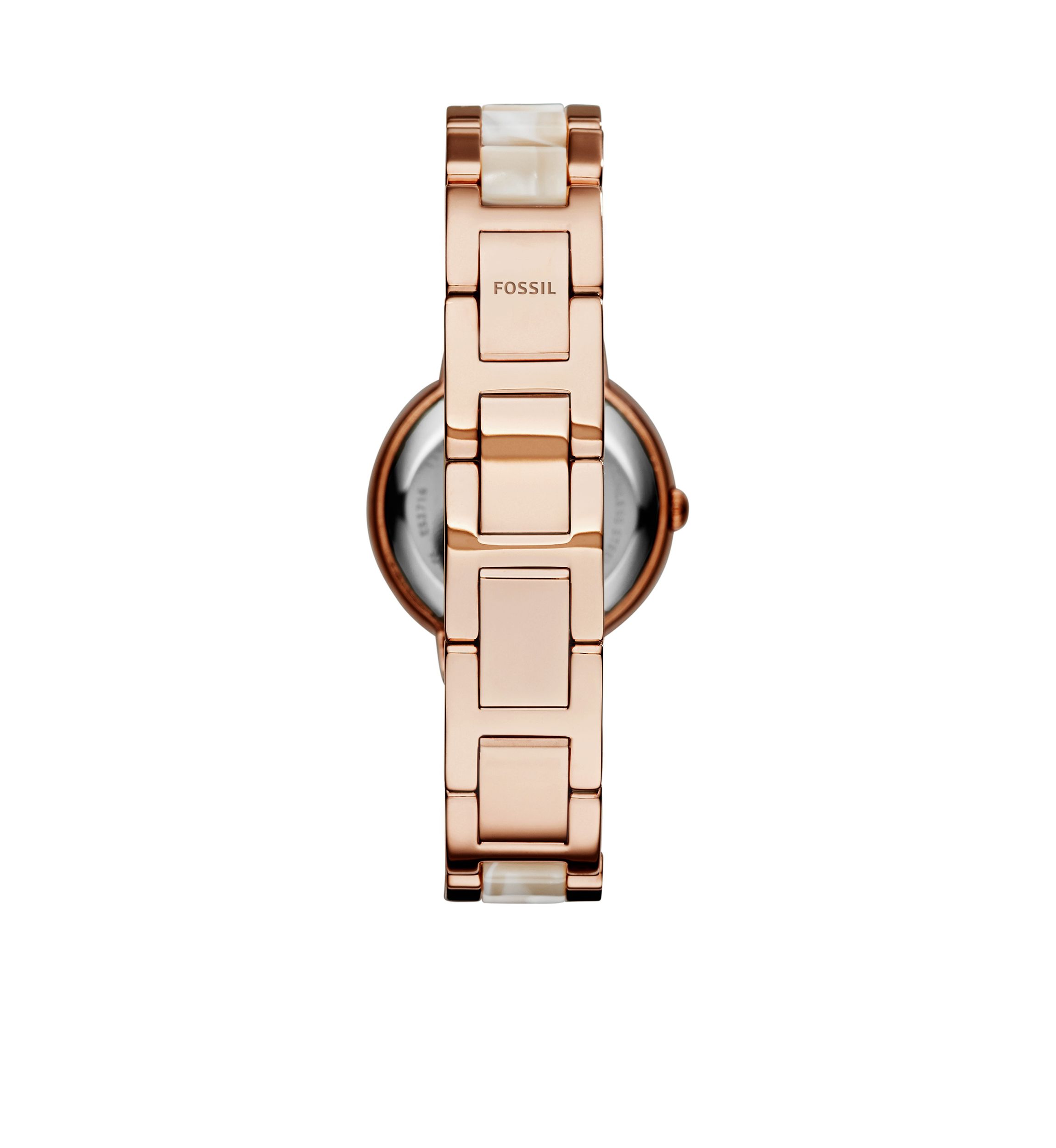 Womens Rose Gold-Tone Shimmer Horn Virginia Glitz Three Hand Watch