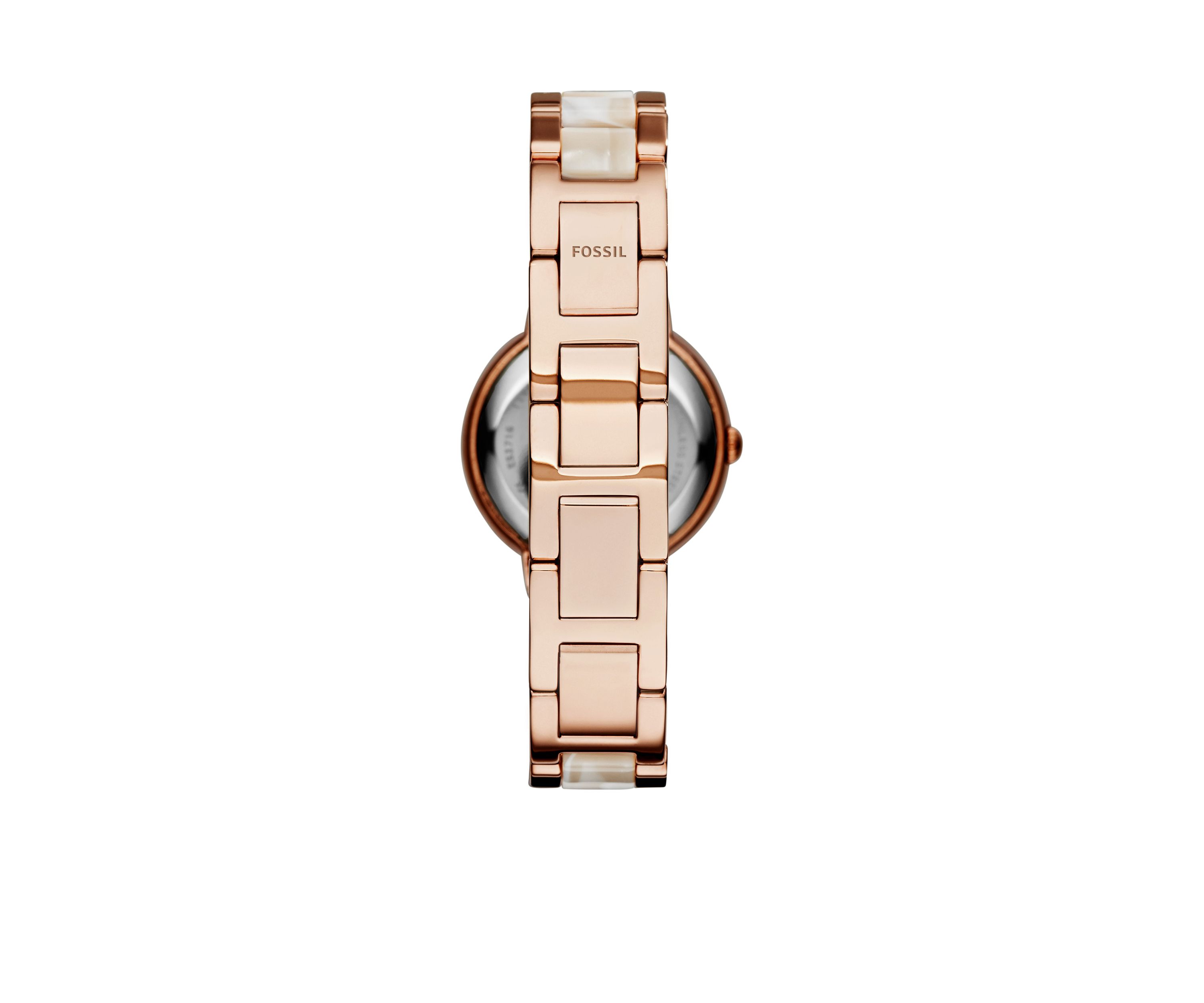 Womens Rose Gold-Tone Shimmer Horn Virginia Glitz Three Hand Watch