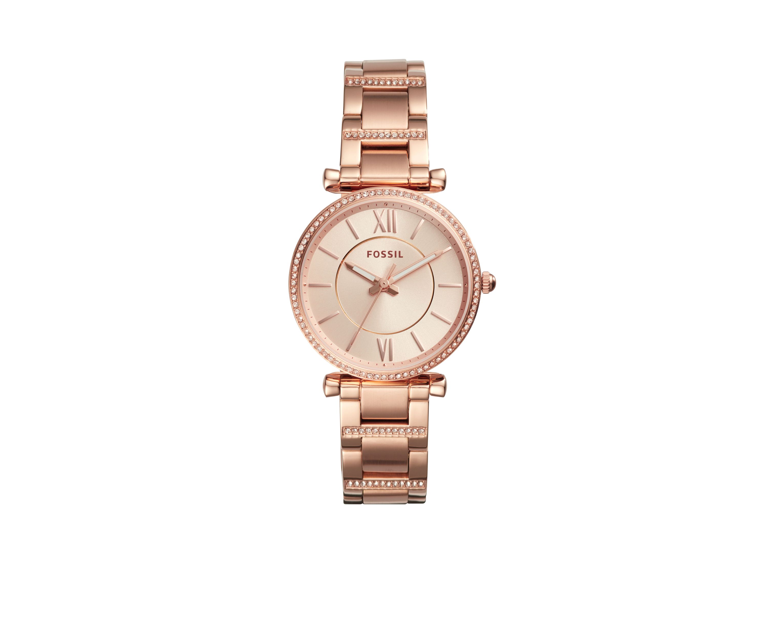 Carlie Three-Hand Rose Gold-Tone Stainless Steel Watch