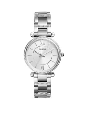 Fossil® Stainless Steel Carlie Three-Hand Watch | belk