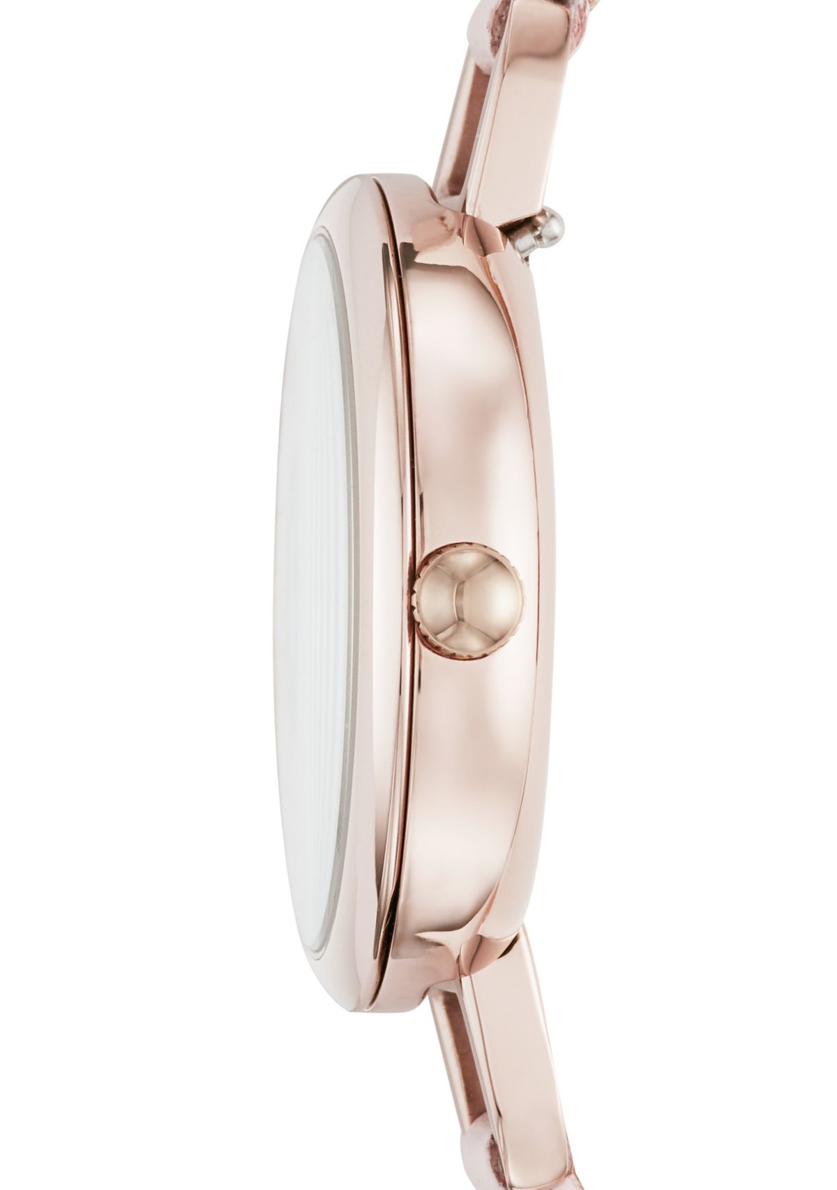 Stainless Steel Annette Three-Hand Leather Watch