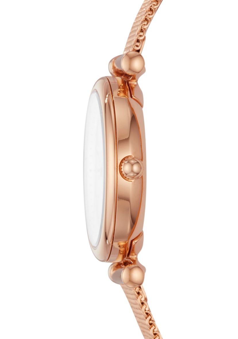 Carlie Rose Gold-Tone Stainless Steel Three-Hand Bracelet Watch