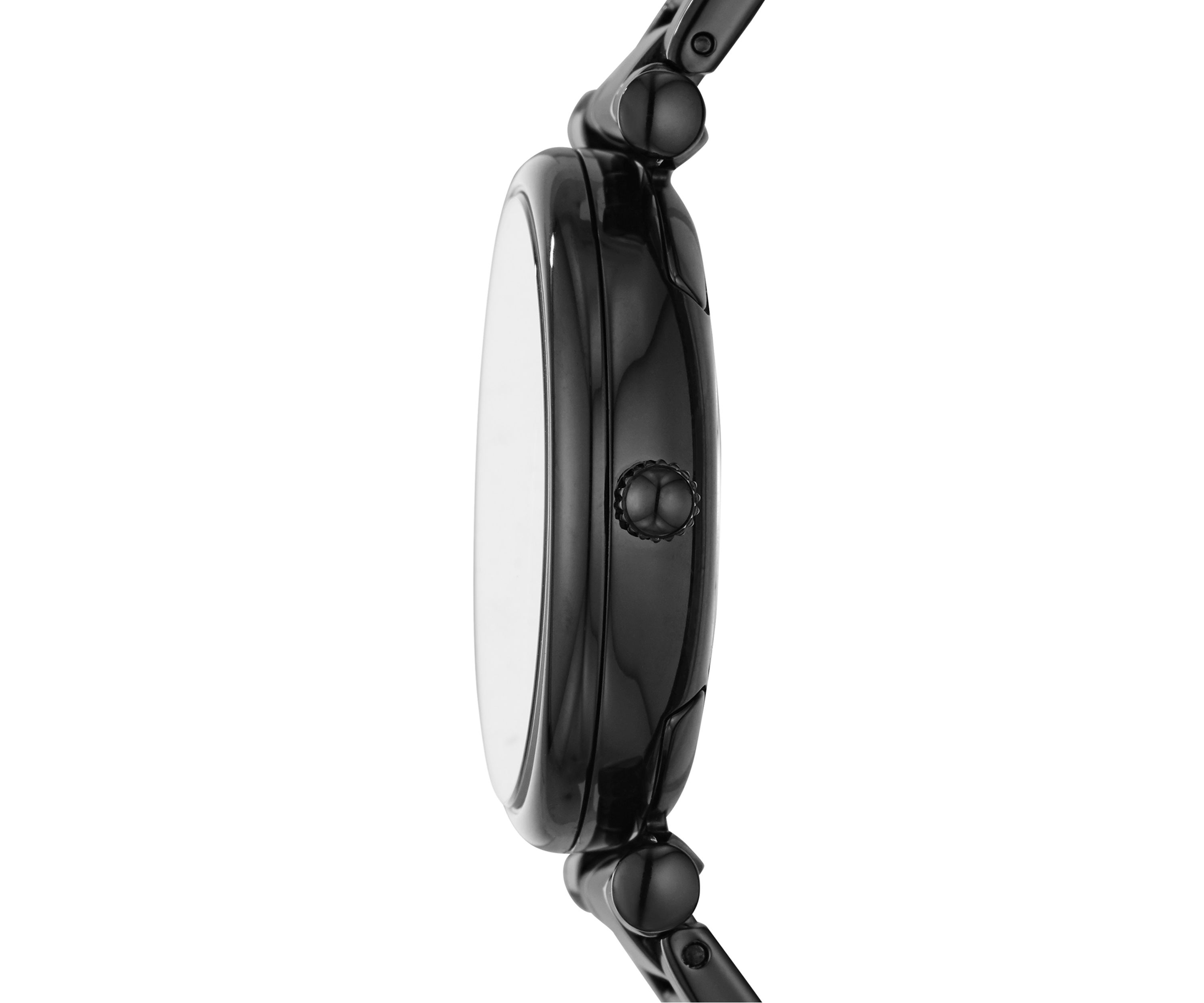 Carlie Carbon Series Three-Hand Black Stainless Steel Watch