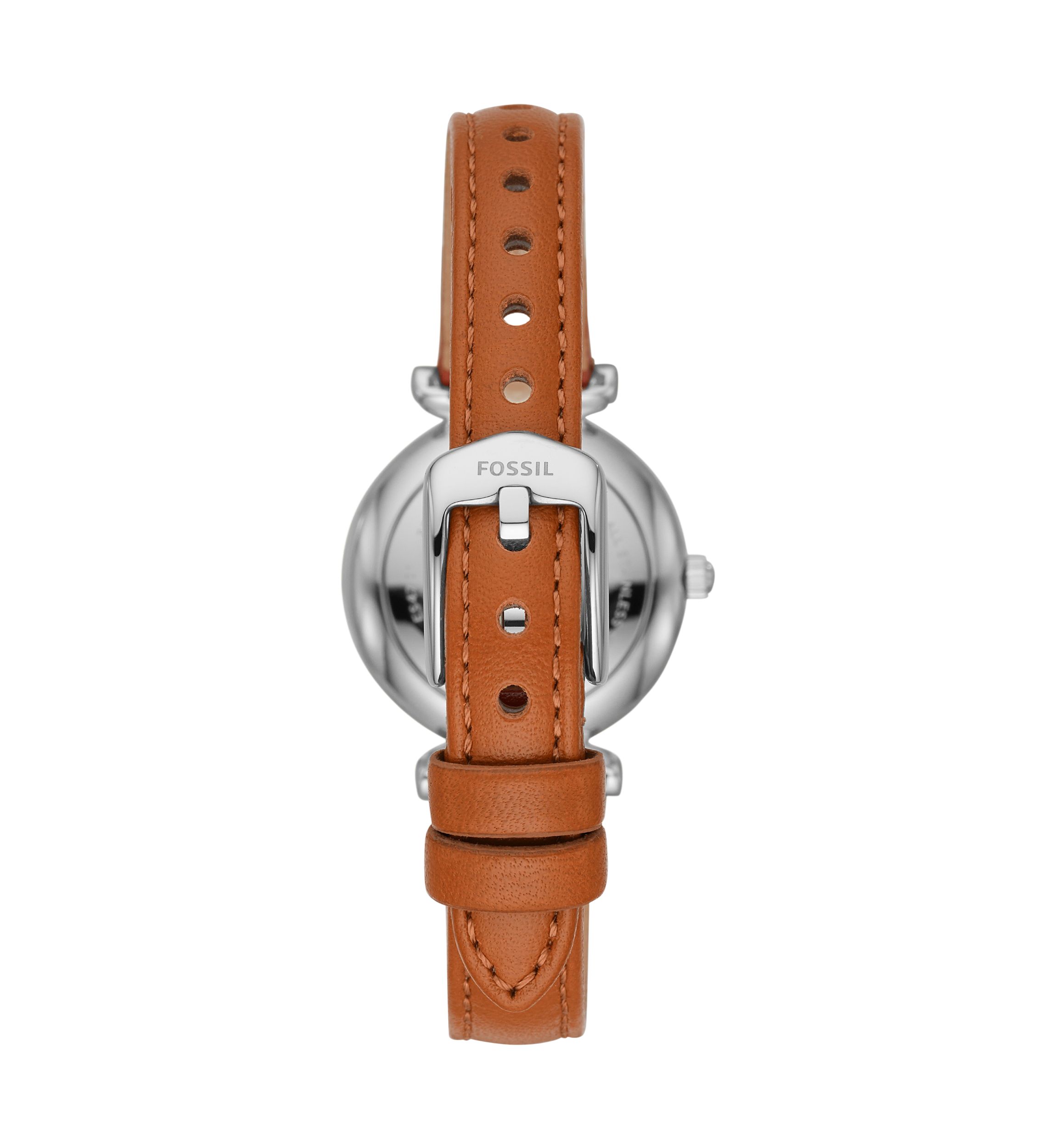 Carlie Mini Three-Hand Tan Leather Watch