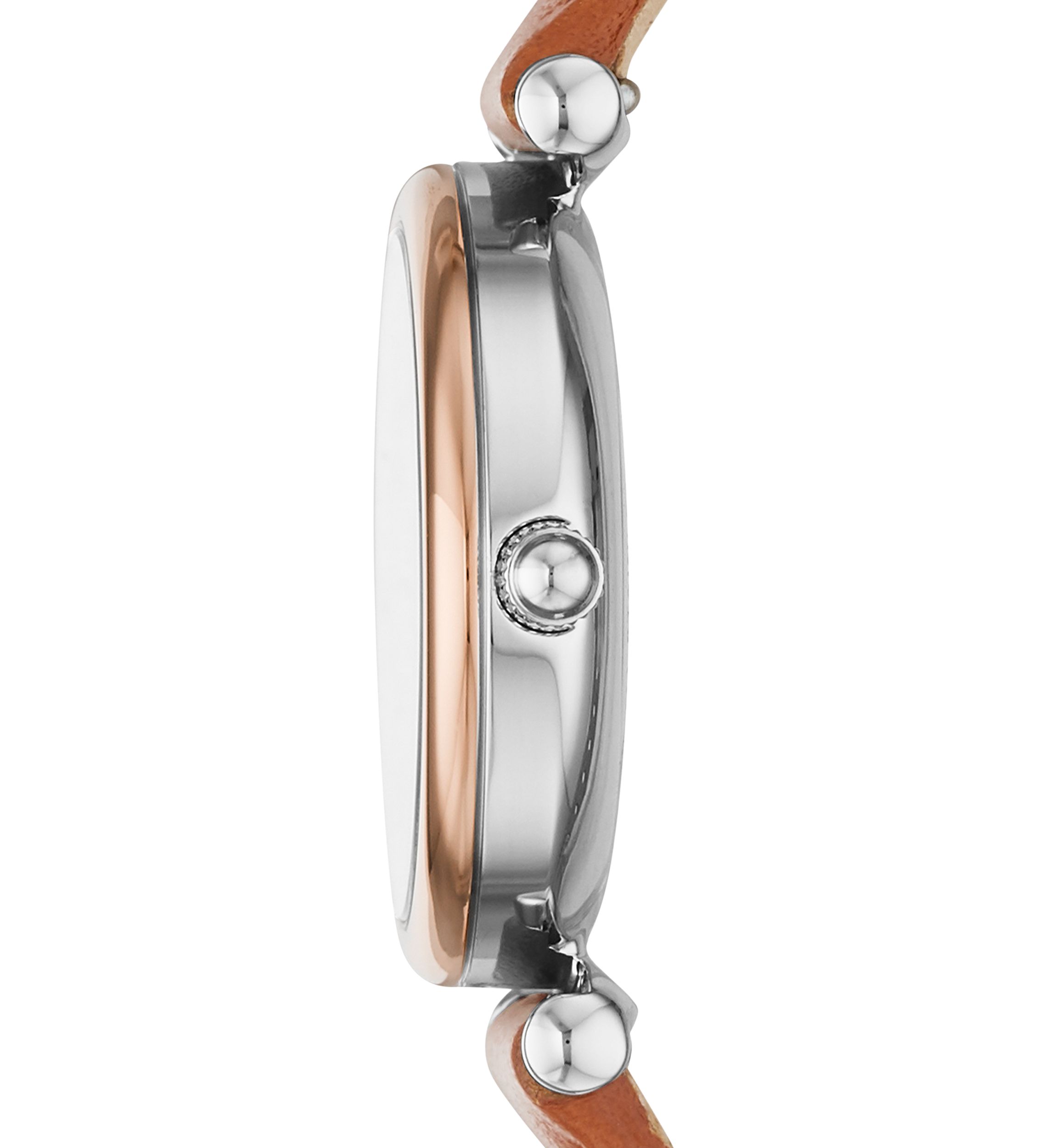 Carlie Mini Three-Hand Tan Leather Watch