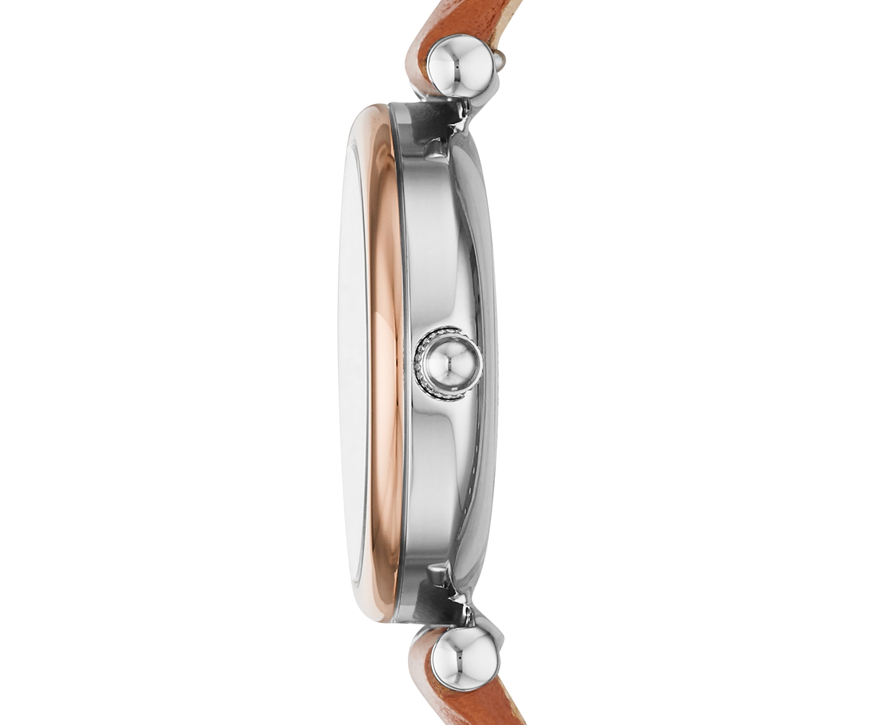 Carlie Mini Three-Hand Tan Leather Watch