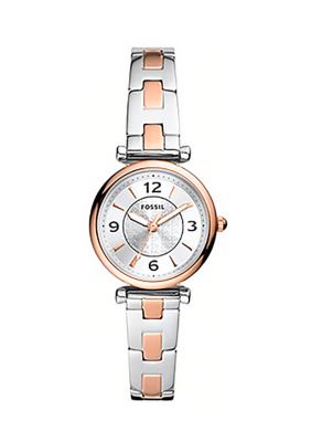 Fossil Women's Carlie Three Hand Two Tone Stainless Steel Watch