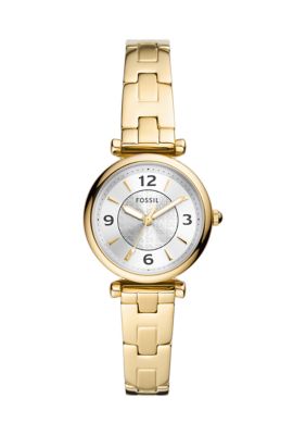 Carlie Three Hand Gold Tone Stainless Steel Watch