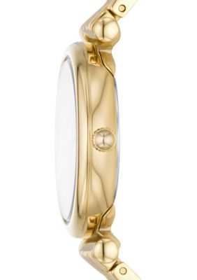 Carlie Three Hand Gold Tone Stainless Steel Watch