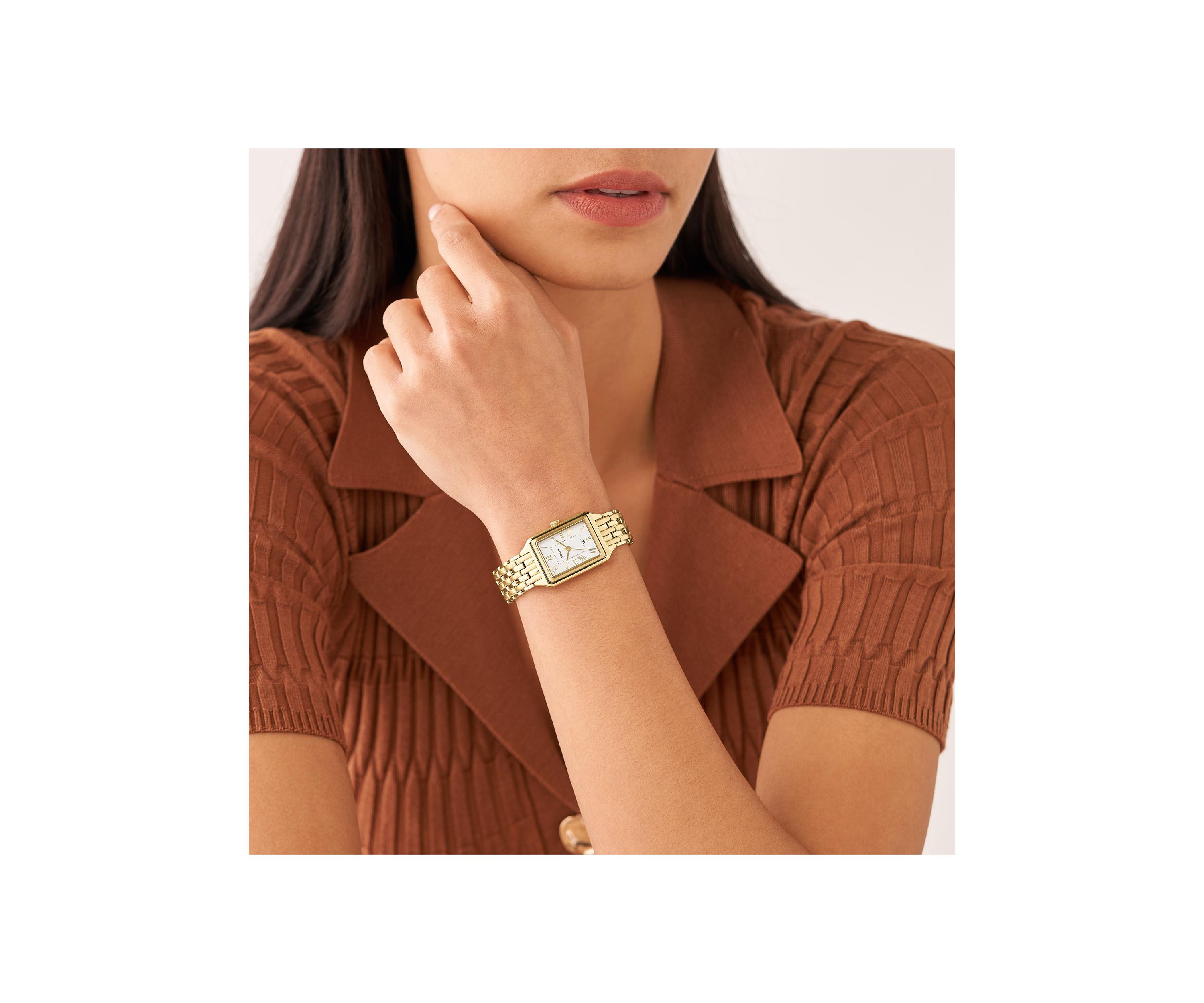 Raquel Three-Hand Date Gold-Tone Stainless Steel Watch