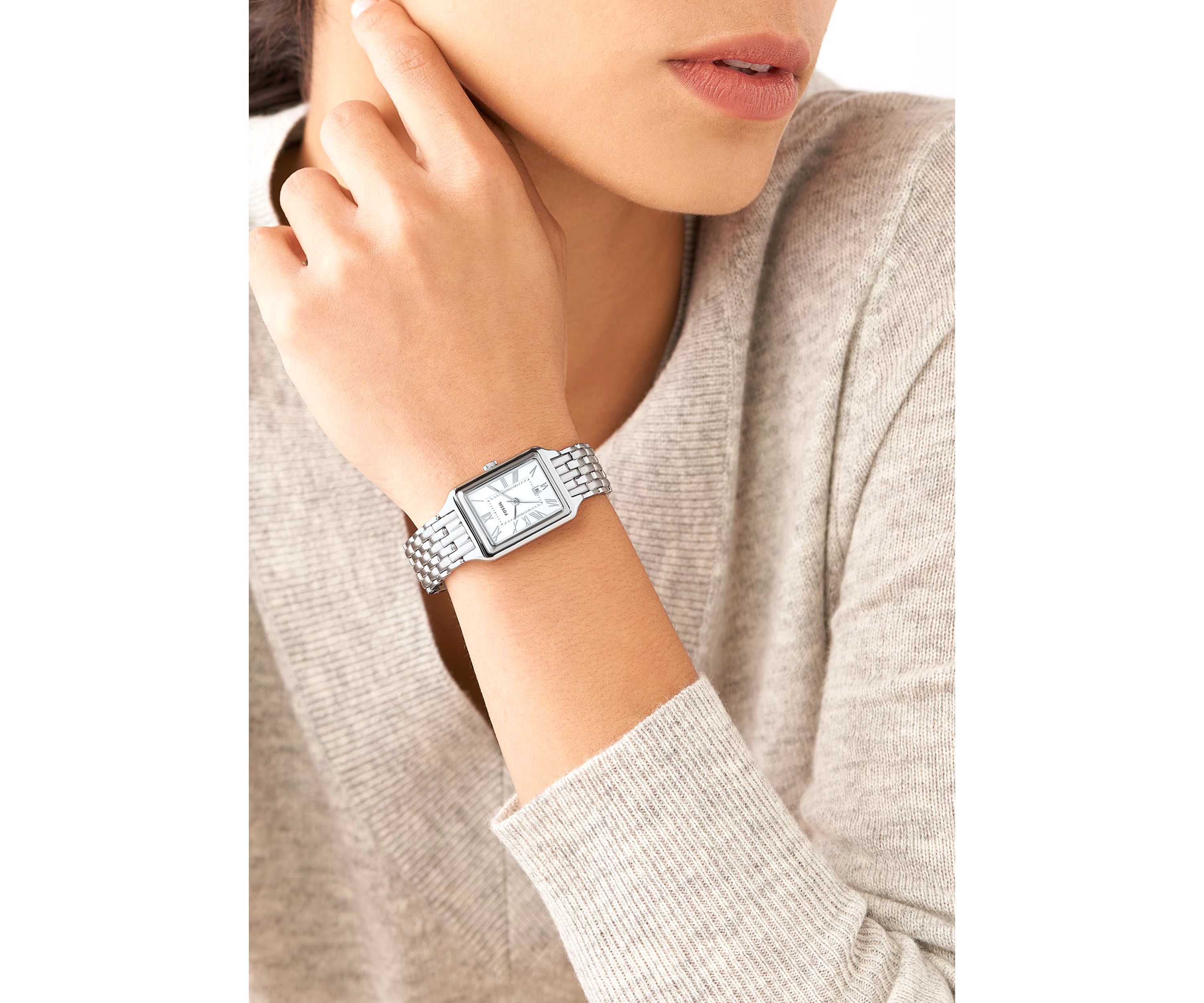 Raquel Three-Hand Date Stainless Steel Watch