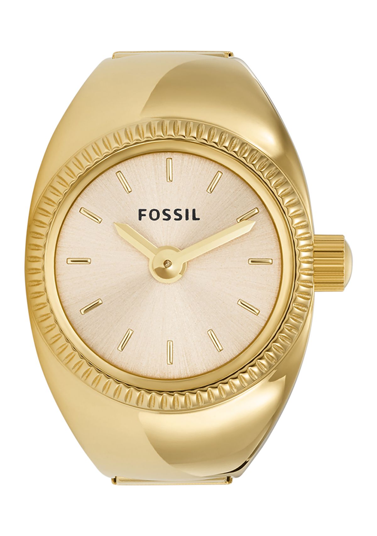 Gold Tone Stainless Steel Two Hand Watch Ring 