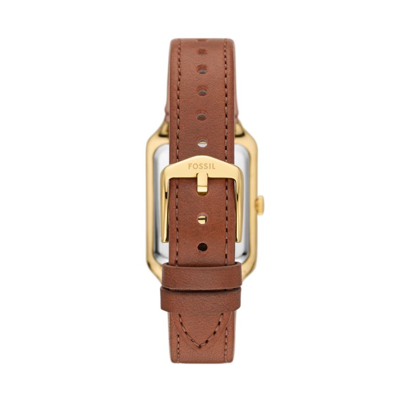Raquel Three-Hand Date Medium Brown Leather Watch