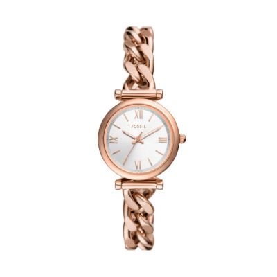 Fossil Carlie Three-Hand Rose Gold-Tone Stainless Steel Watch