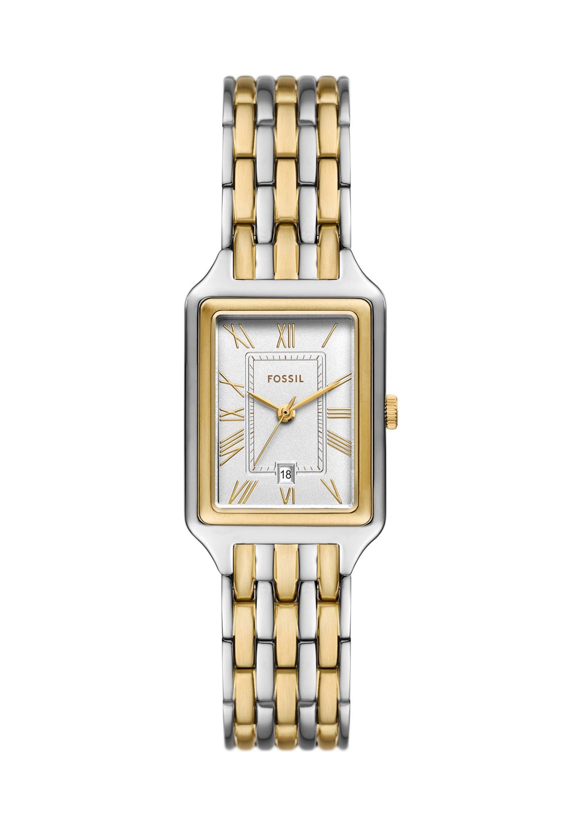 Two Tone Rectangle Face Watch