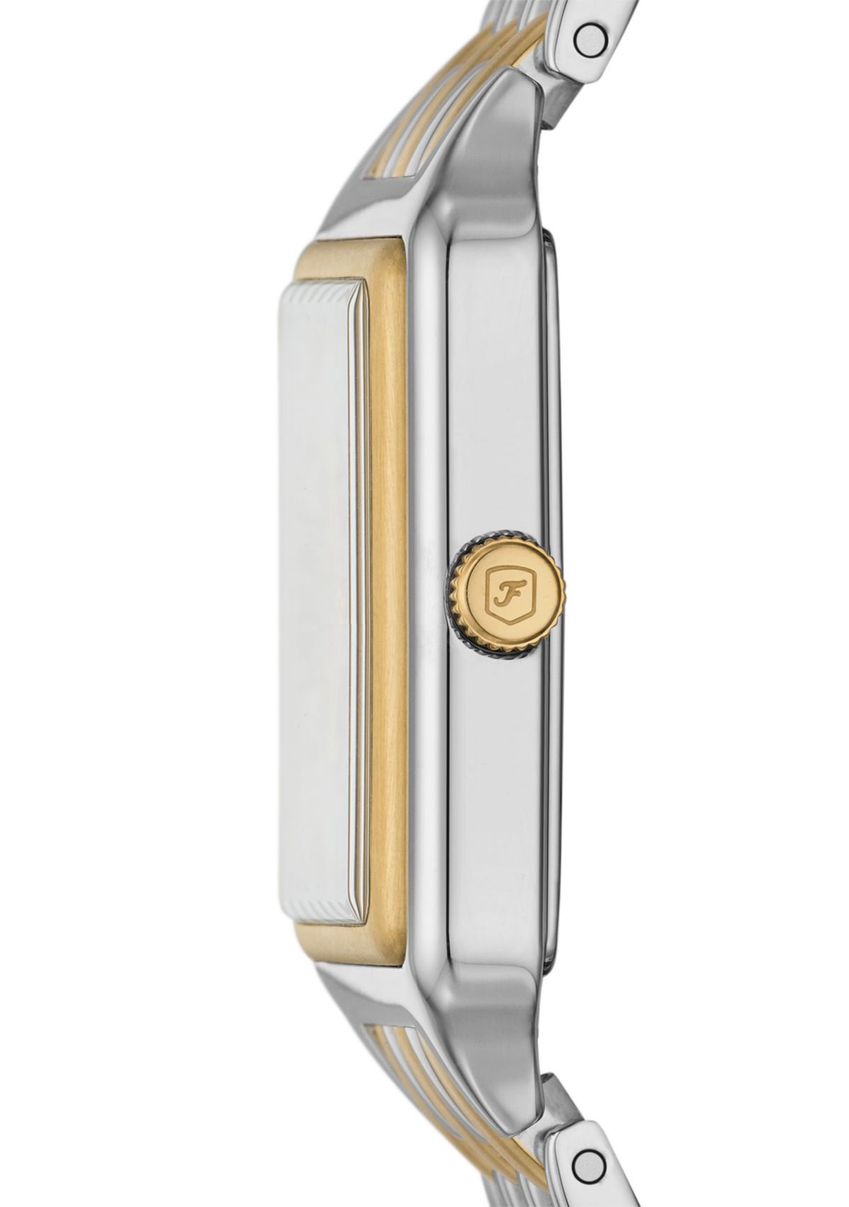 Two Tone Rectangle Face Watch
