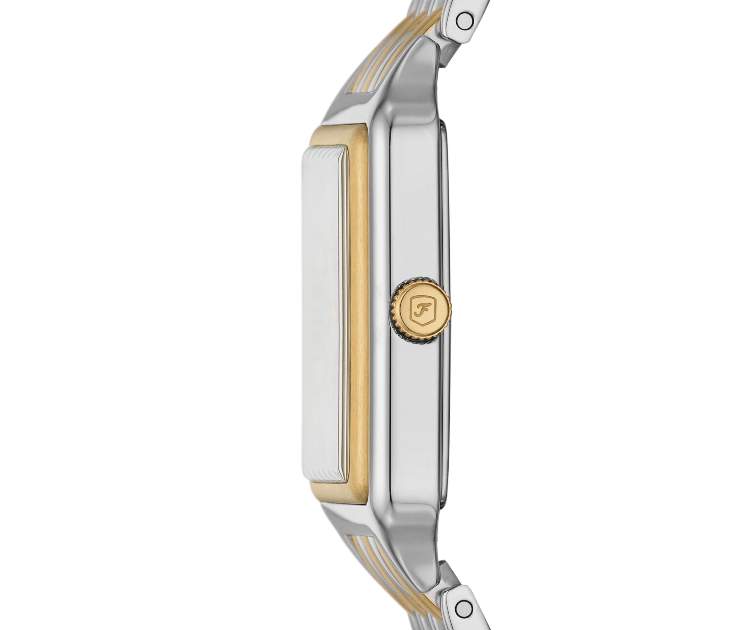 Two Tone Rectangle Face Watch