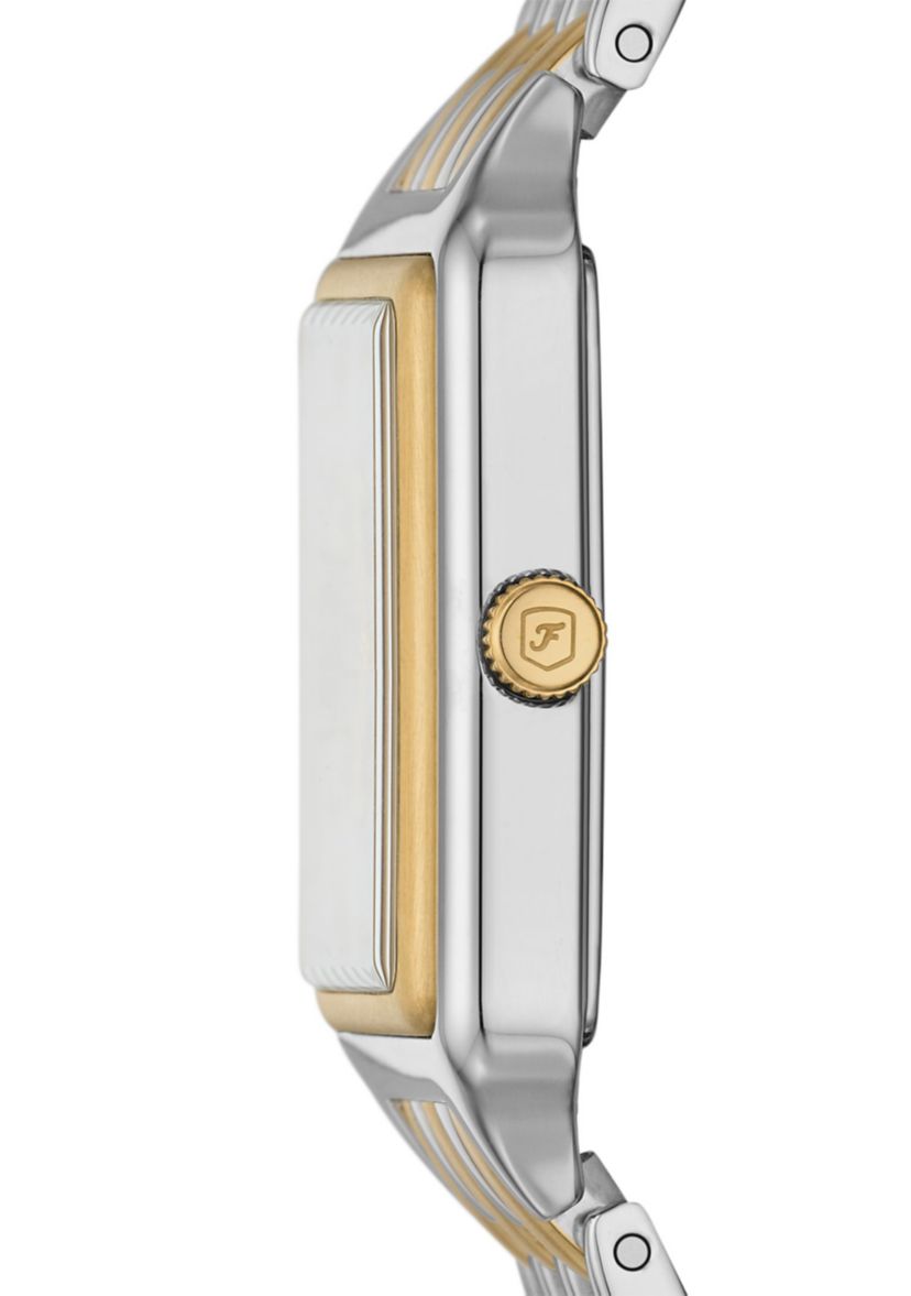 Two Tone Rectangle Face Watch