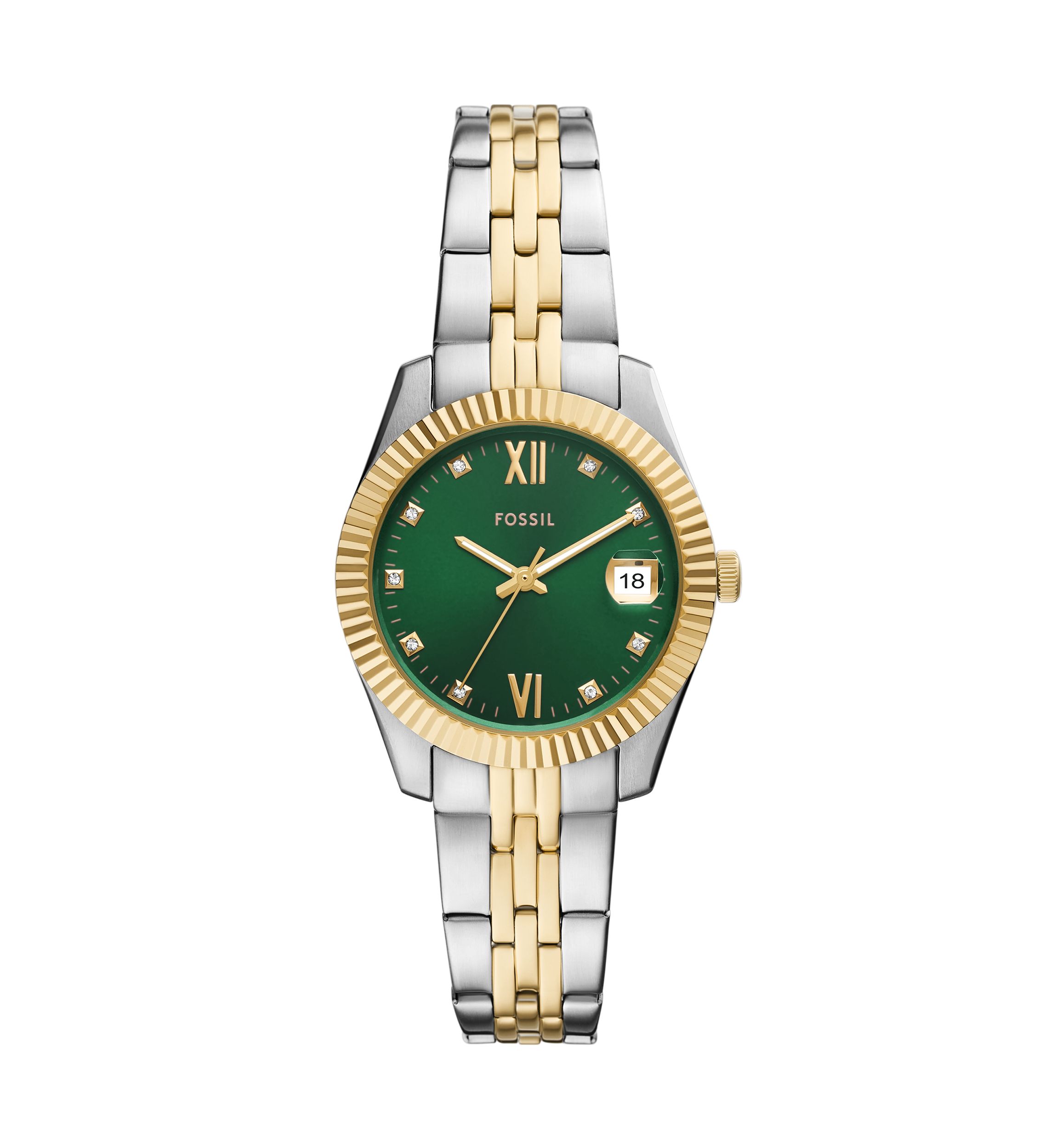 Two Tone Green Face Watch