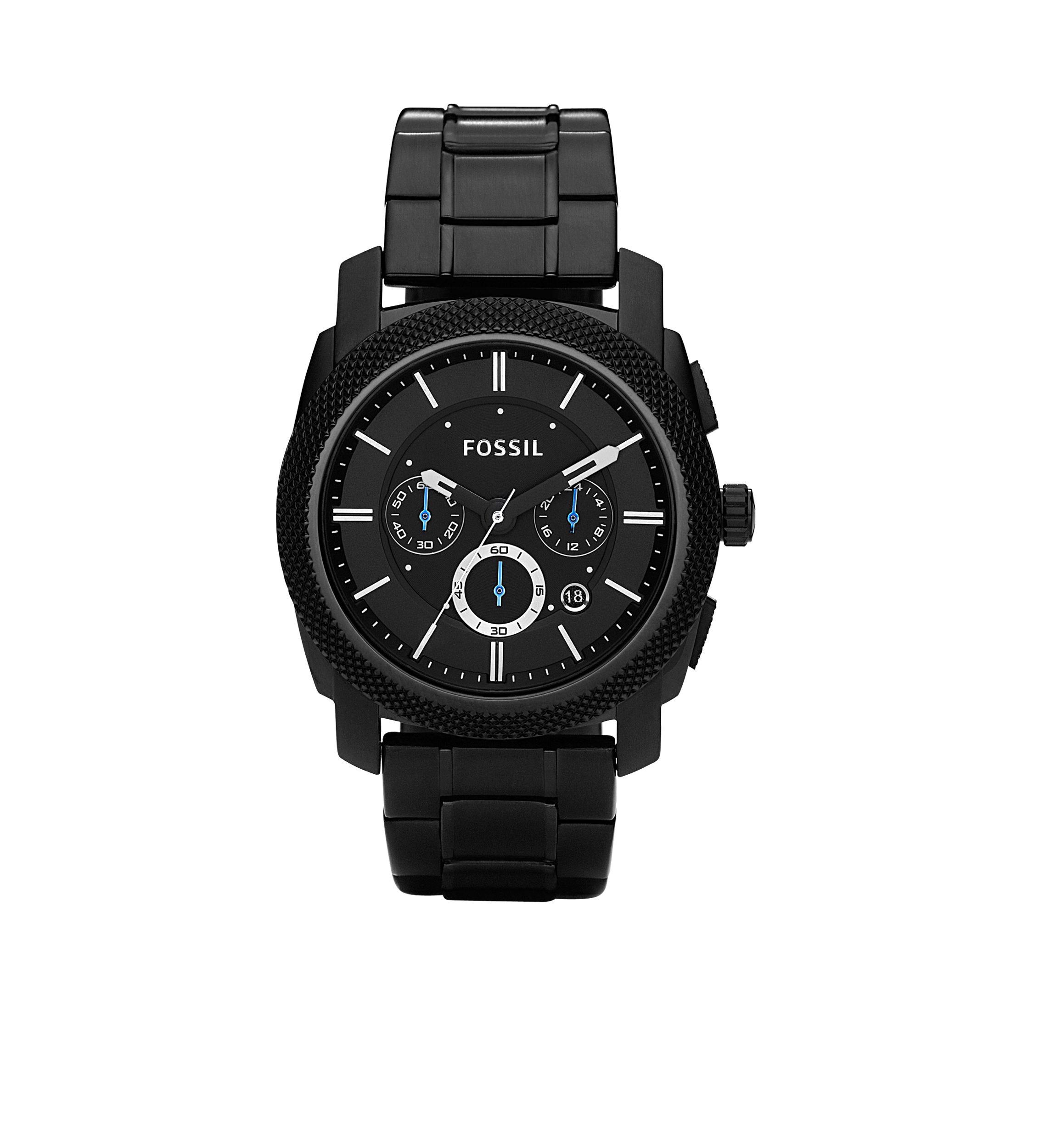 Mens Black IP Bracelet The Machine Watch