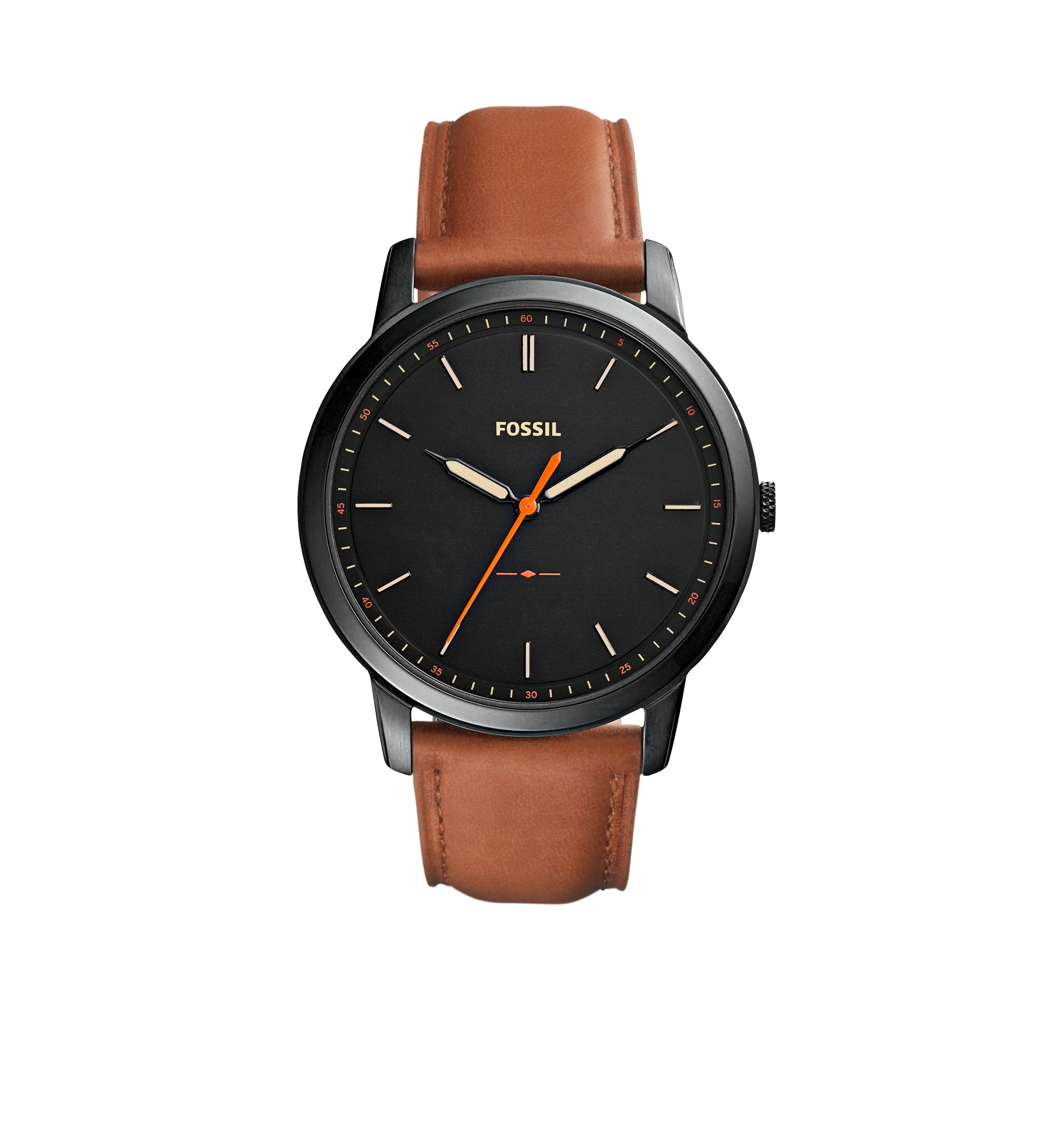 The Minimalist Slim Three-Hand Light Brown Leather Watch