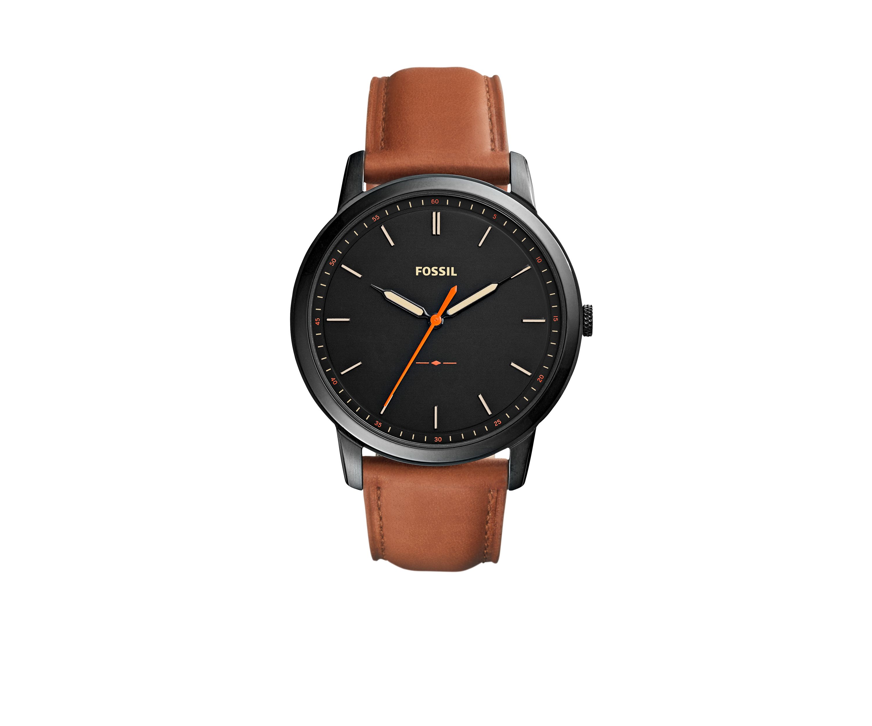 The Minimalist Slim Three-Hand Light Brown Leather Watch