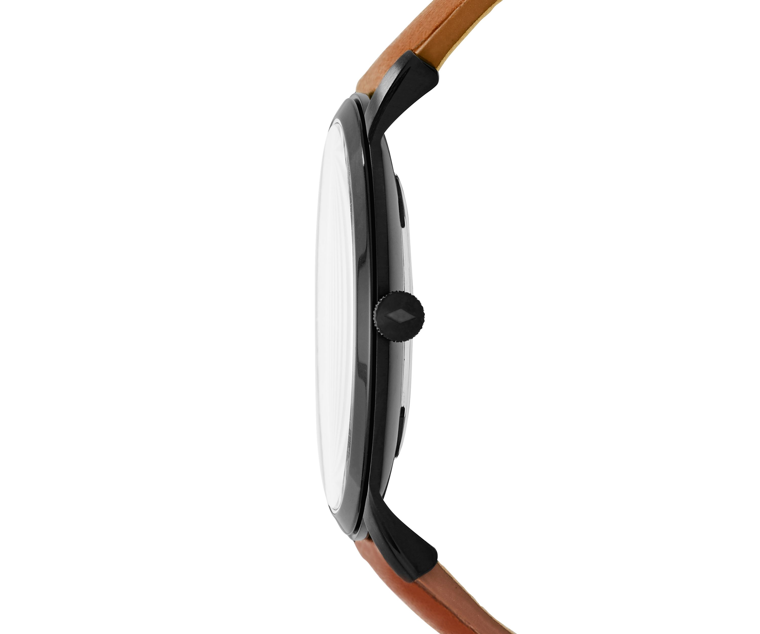 The Minimalist Slim Three-Hand Light Brown Leather Watch