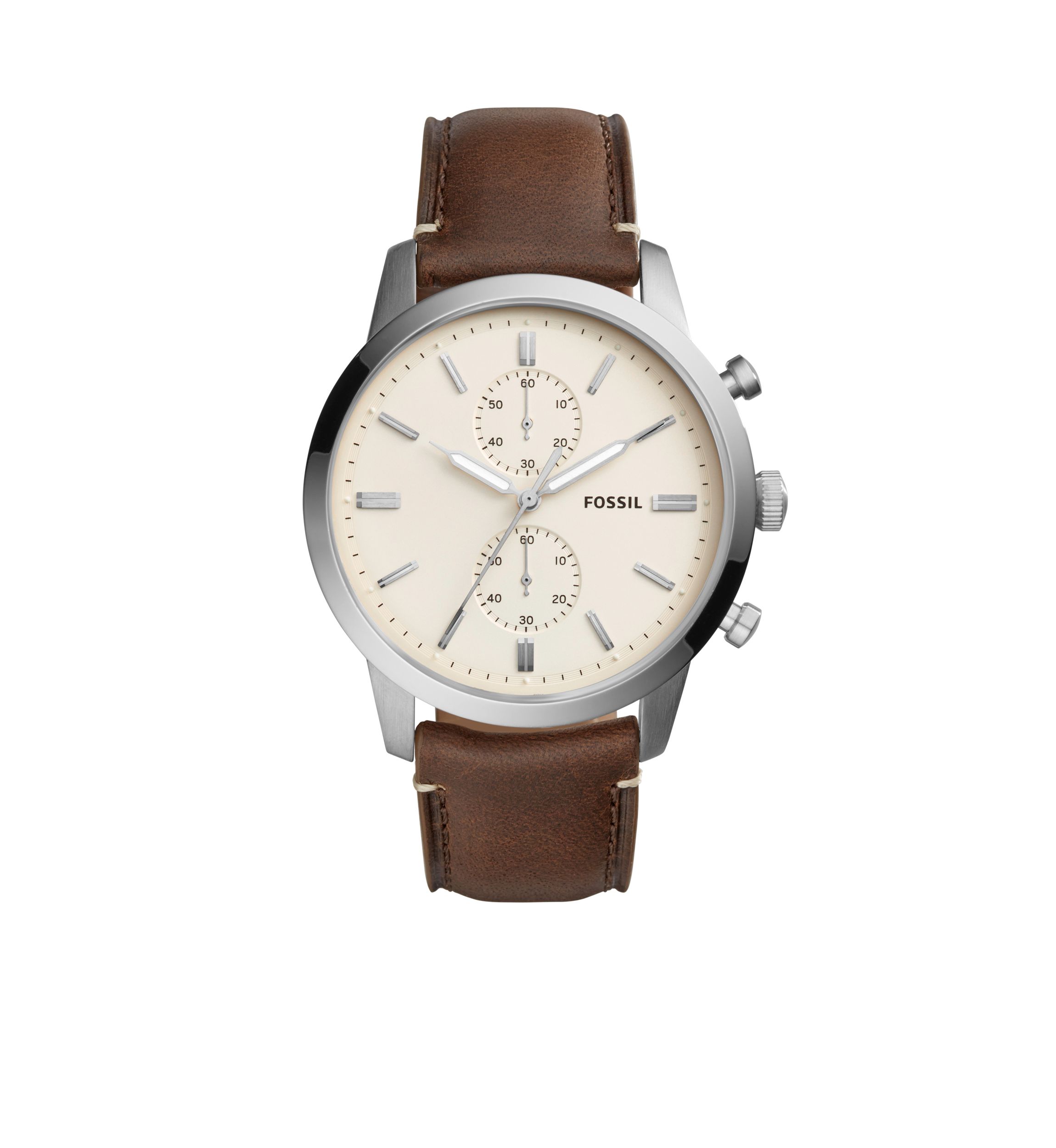 Mens Townsman Leather Chronograph Watch