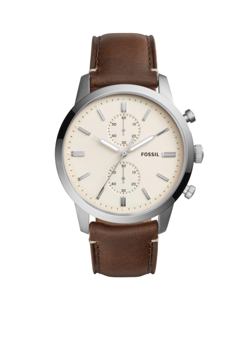 Mens Townsman Leather Chronograph Watch