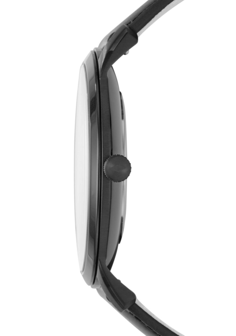 Stainless Steel The Minimalist Two-Hand Leather strap Watch