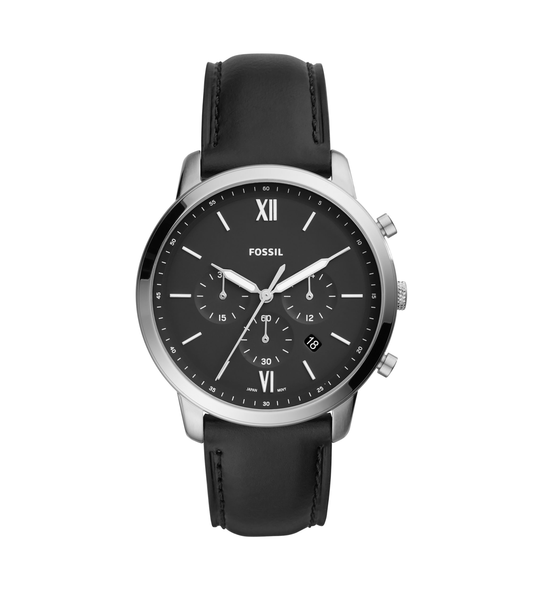 Sterling Silver Leather Watch