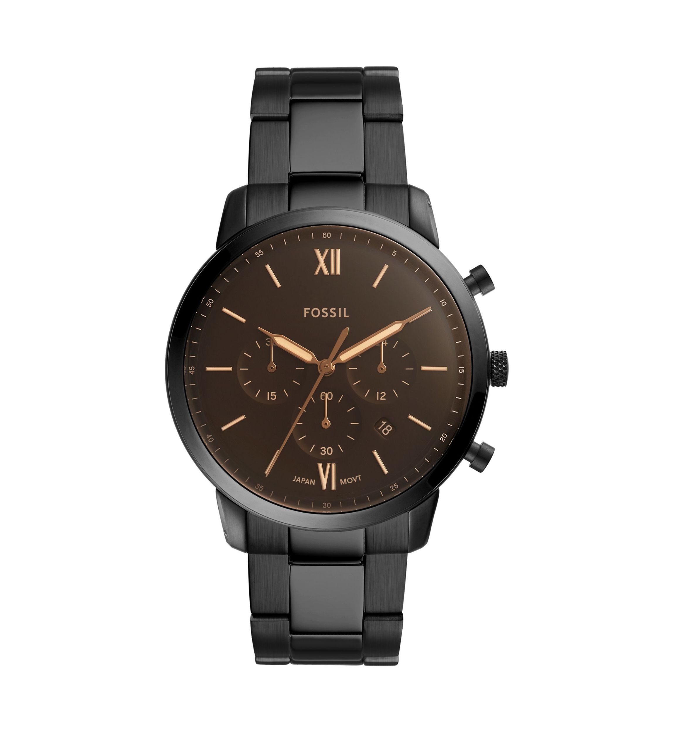 Fossil® Neutra Chronograph Black Stainless Steel Watch Belk